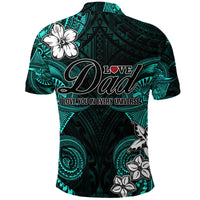 Custom Polynesian Fathers Day Polo Shirt I Love You In Every Universe Turquoise LT8 - Wonder Print Shop