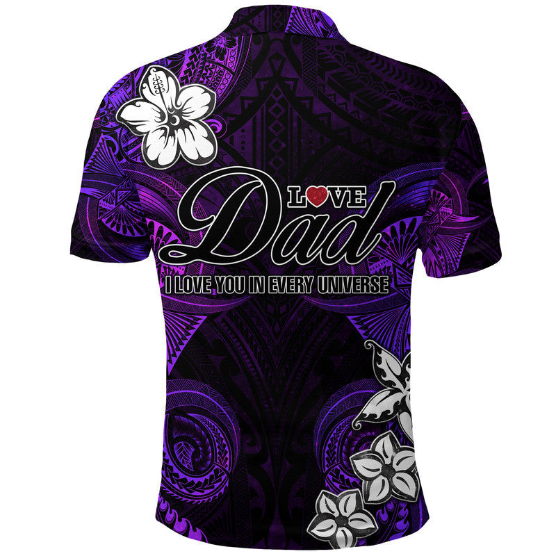 Custom Polynesian Fathers Day Polo Shirt I Love You In Every Universe Purple LT8 - Wonder Print Shop