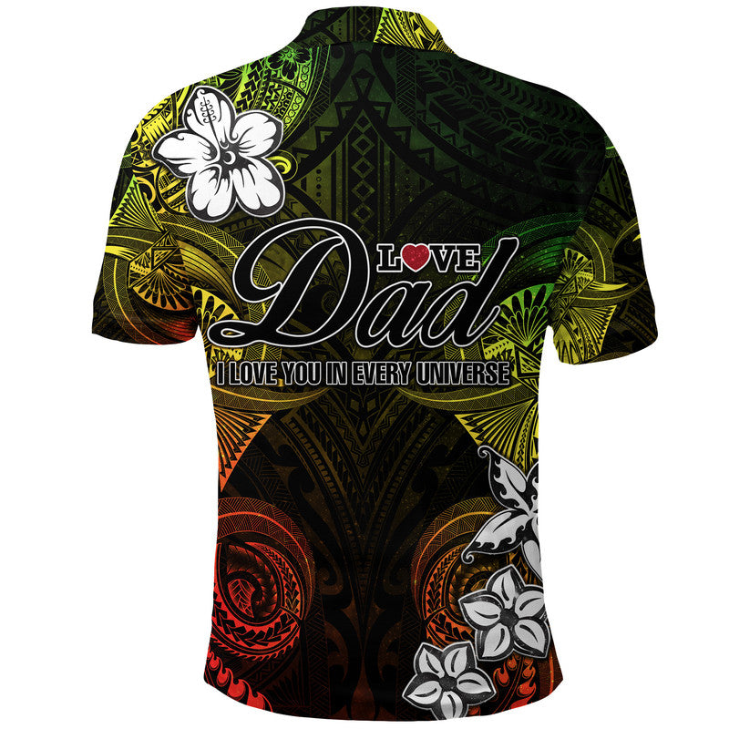 Custom Polynesian Fathers Day Polo Shirt I Love You In Every Universe Reggae LT8 - Wonder Print Shop