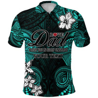 Custom Polynesian Fathers Day Polo Shirt I Love You In Every Universe Turquoise LT8 - Wonder Print Shop
