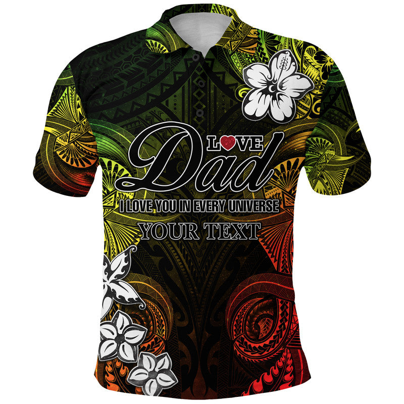 Custom Polynesian Fathers Day Polo Shirt I Love You In Every Universe Reggae LT8 - Wonder Print Shop