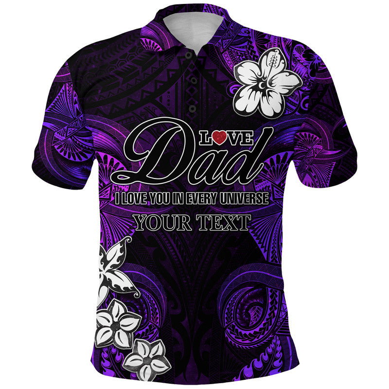 Custom Polynesian Fathers Day Polo Shirt I Love You In Every Universe Purple LT8 - Wonder Print Shop