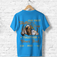 Custom Father Day T Shirt Our First Father Day Simple Style Blue LT8 - Wonder Print Shop