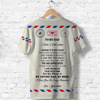 Custom Father Day T Shirt Letter From Daughter Simple Style LT8 - Wonder Print Shop