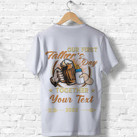 Custom Father Day T Shirt Our First Father Day Simple Style White LT8 - Wonder Print Shop
