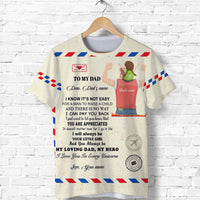 Custom Father Day T Shirt Letter From Daughter Simple Style LT8 - Wonder Print Shop