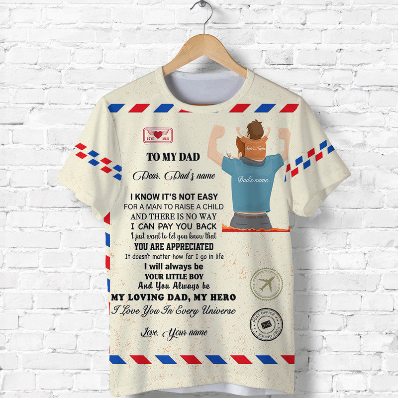 Custom Father Day T Shirt Letter From Son Simple Style LT8 - Wonder Print Shop