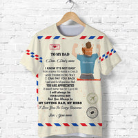 Custom Father Day T Shirt Letter From Son Simple Style LT8 - Wonder Print Shop