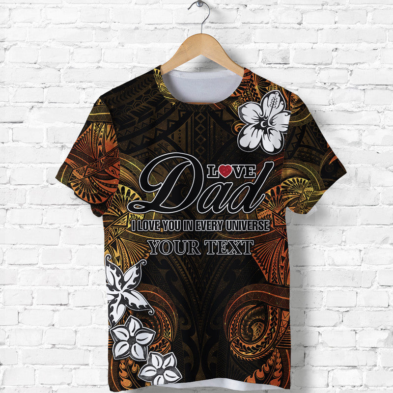 Custom Polynesian Fathers Day T Shirt I Love You In Every Universe Gold LT8 - Wonder Print Shop