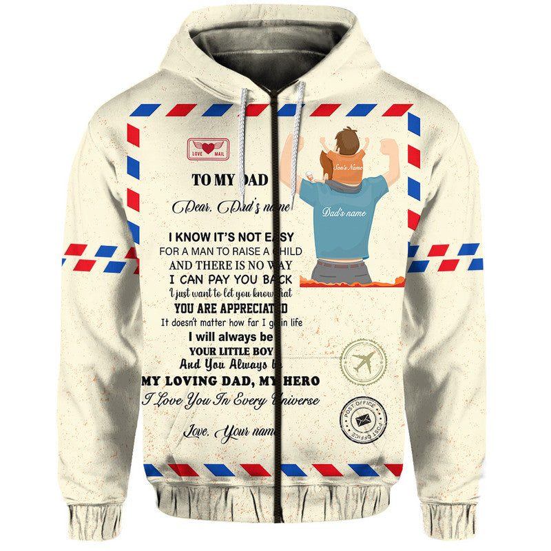 Custom Father Day Hoodie Letter From Son Simple Style LT8 - Wonder Print Shop