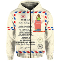 Custom Father Day Hoodie Letter From Daughter Simple Style LT8 - Wonder Print Shop