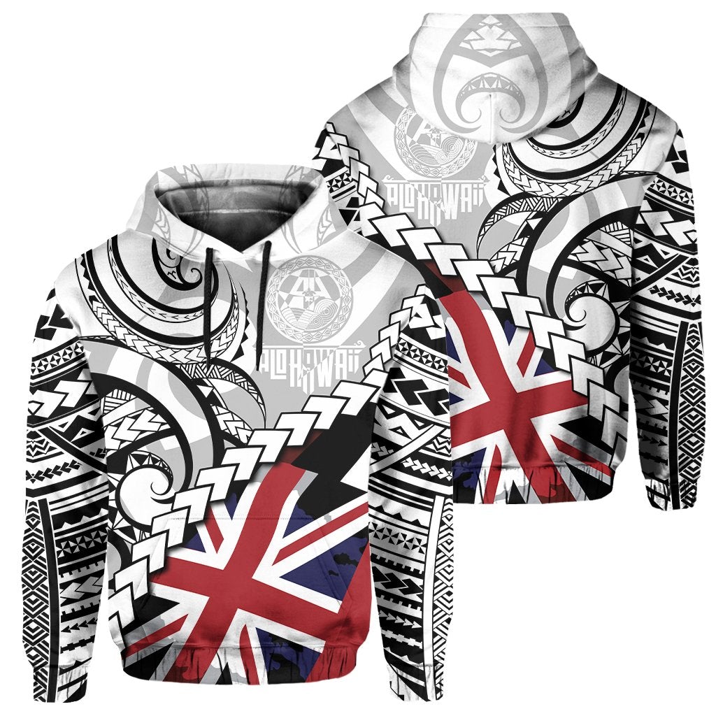 Polynesian Kakau Flag Of Hawaii Hoodie - Wonder Print Shop