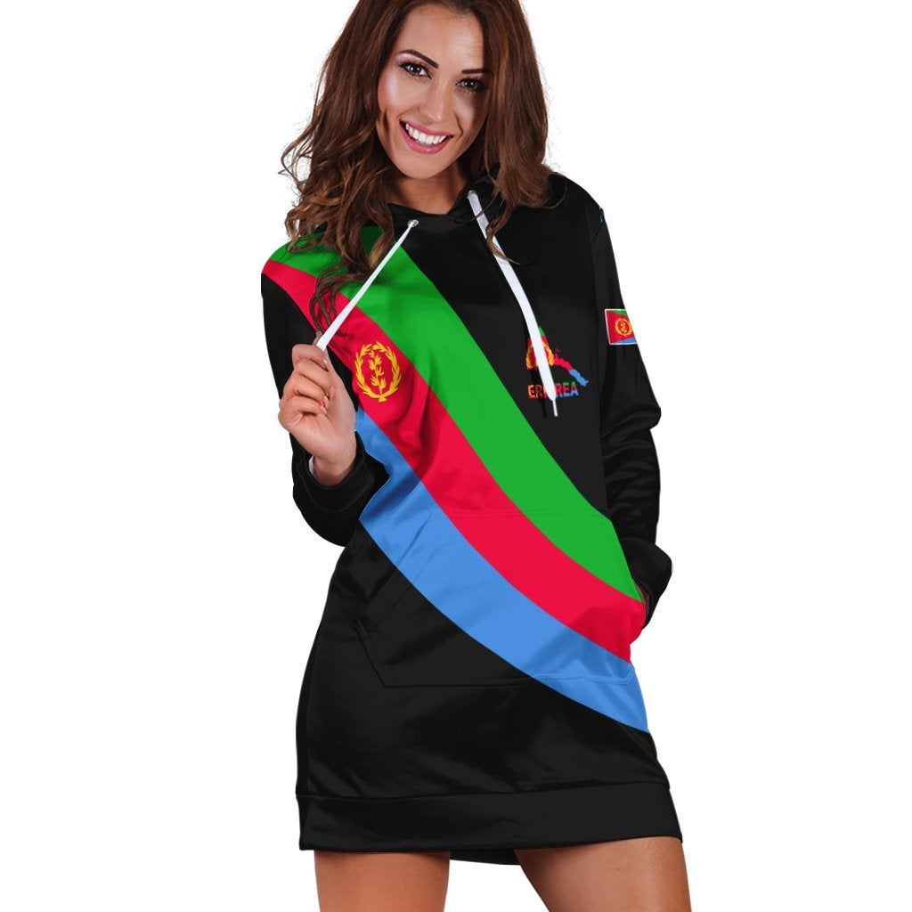 Eritrea Special Flag Hoodie Dress Black LT13 - Wonder Print Shop