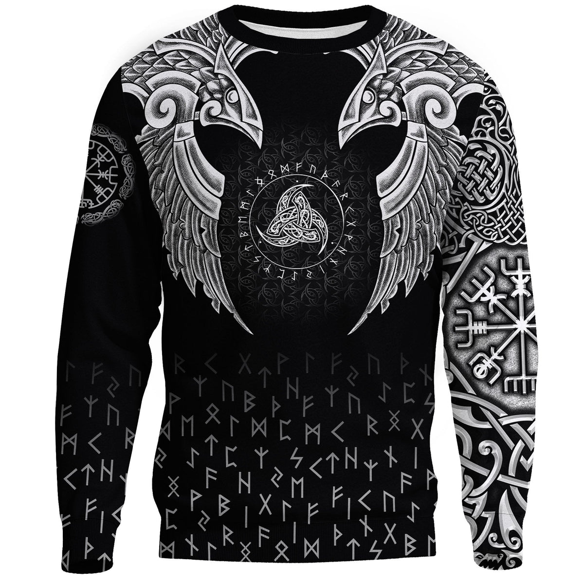 Viking Sweatshirt - Nordic Raven Tattoos RLT12 - Wonder Print Shop