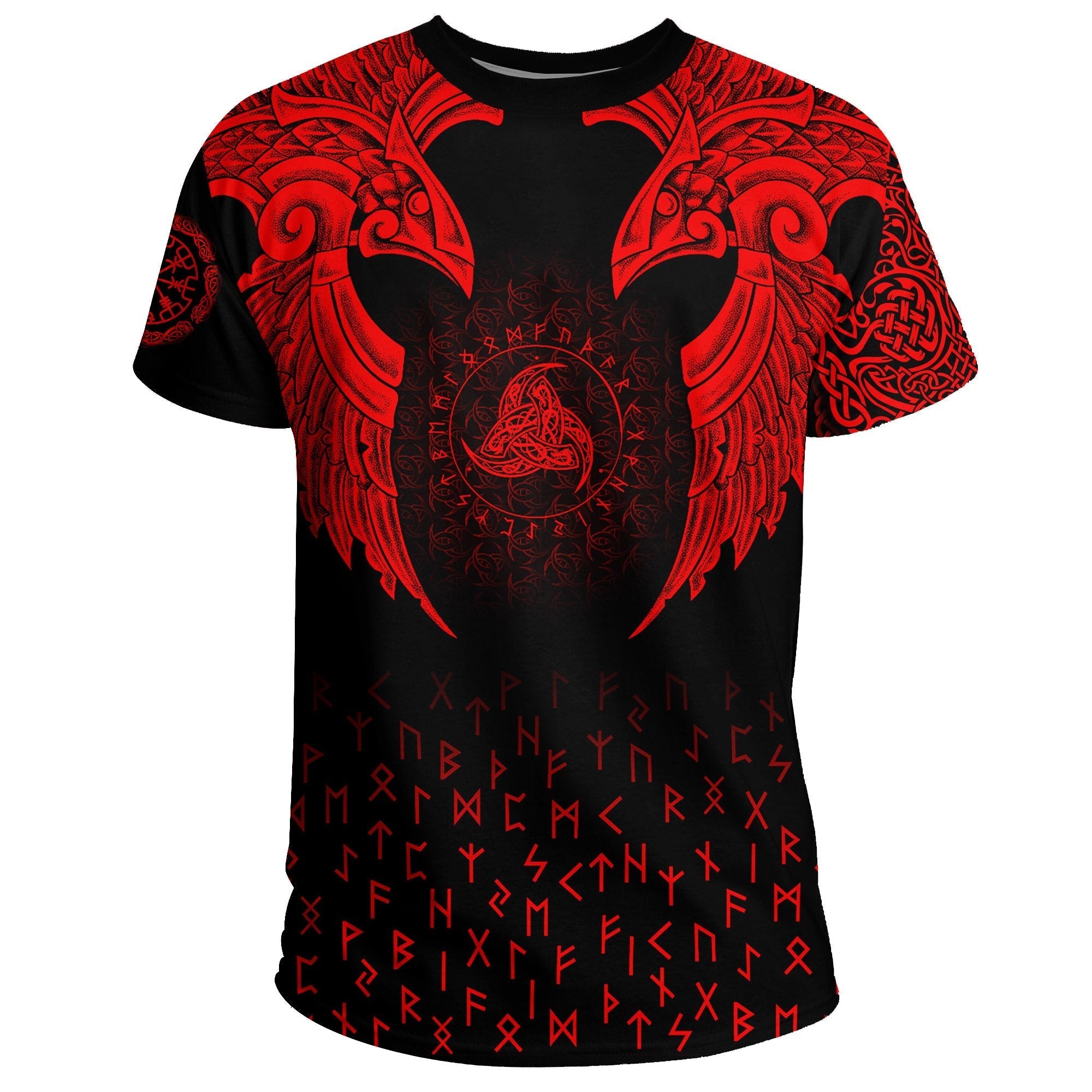 Viking T Shirt Nordic Raven Tattoos RLT12 - Wonder Print Shop