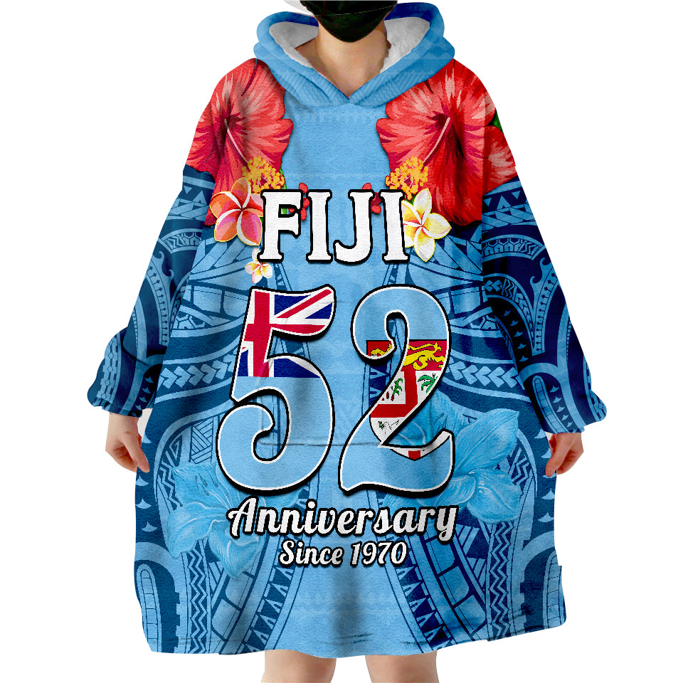 Fiji 1970 Happy 52 Years Independence Anniversary Wearable Blanket Hoodie - Wonder Print Shop