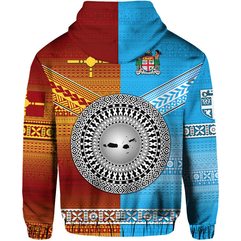 Fiji And Rotuma Tapa Pattern Hoodie Together LT8 - Wonder Print Shop