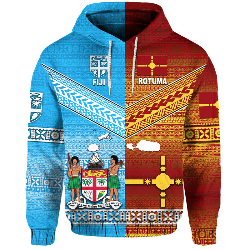 Fiji And Rotuma Tapa Pattern Hoodie Together LT8 - Wonder Print Shop