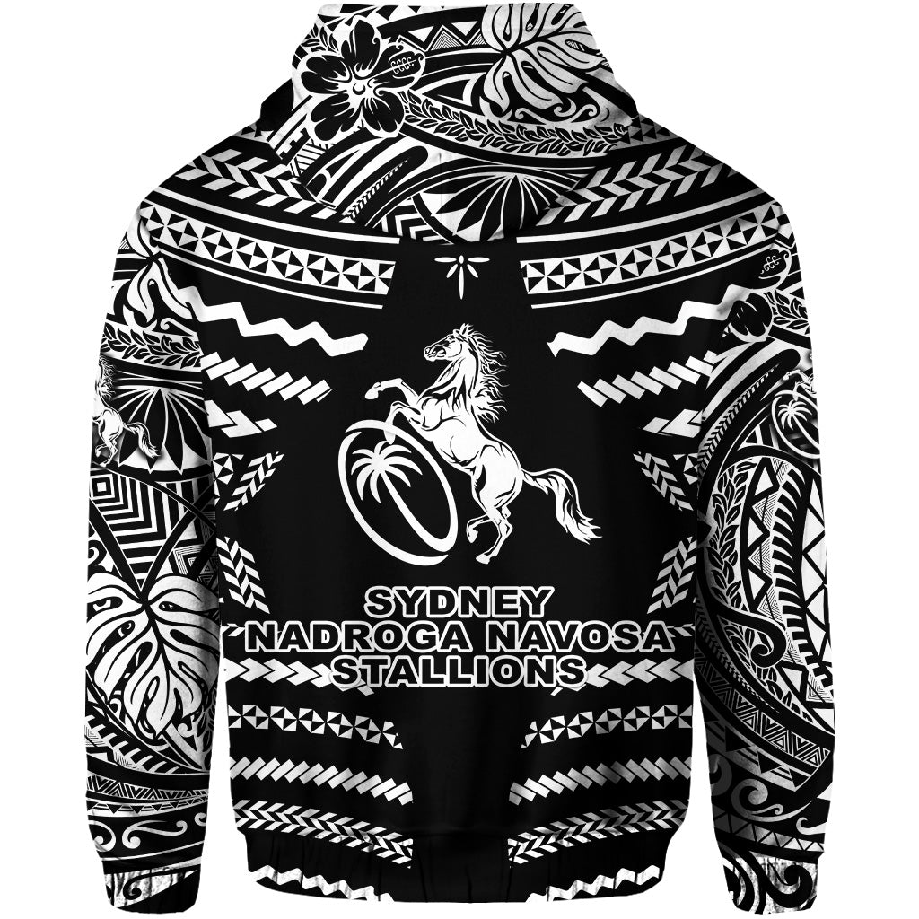 Fiji Rugby Hoodie Sydney Nadroga Navosa Stallions Creative Style Black LT8 - Wonder Print Shop