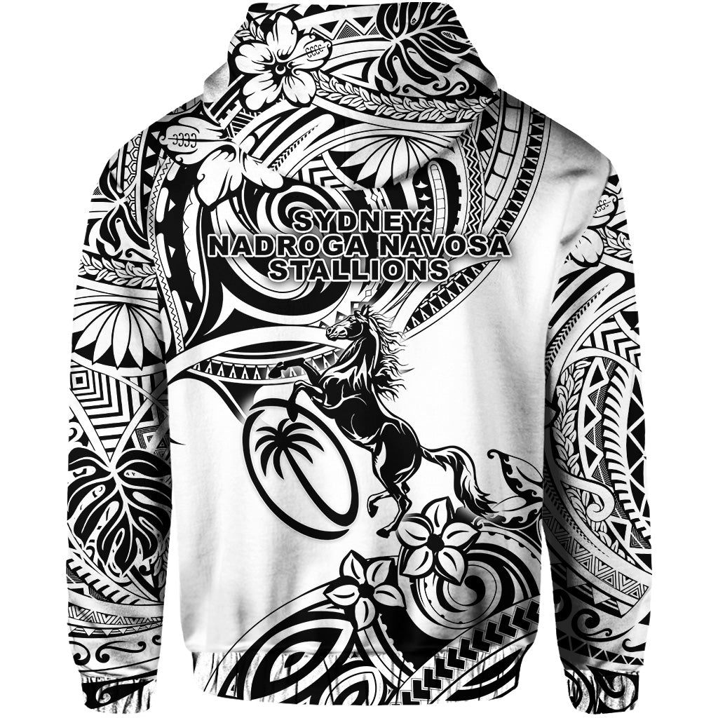 Fiji Rugby Hoodie Sydney Nadroga Navosa Stallions Unique Vibes White LT8 - Wonder Print Shop