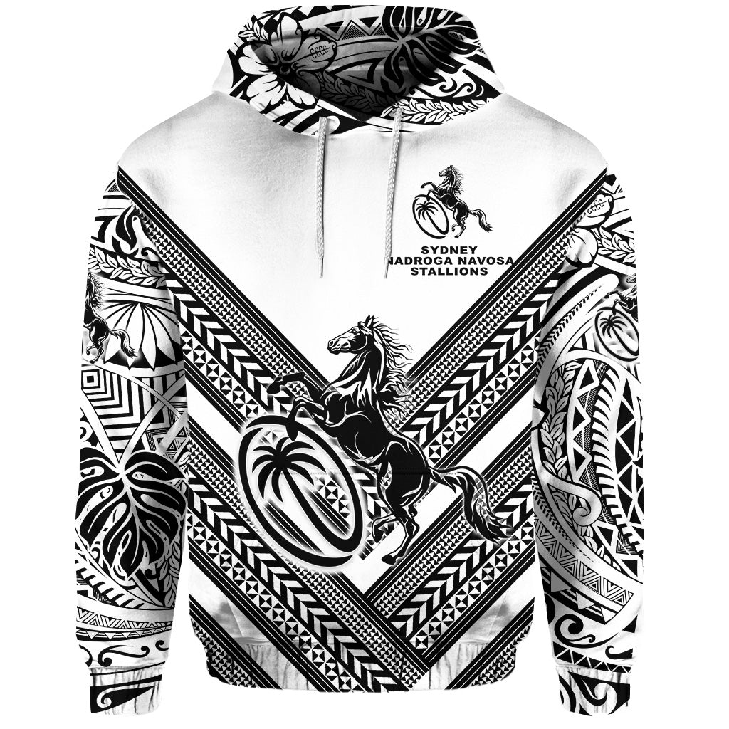 Fiji Rugby Hoodie Sydney Nadroga Navosa Stallions Creative Style White LT8 - Wonder Print Shop