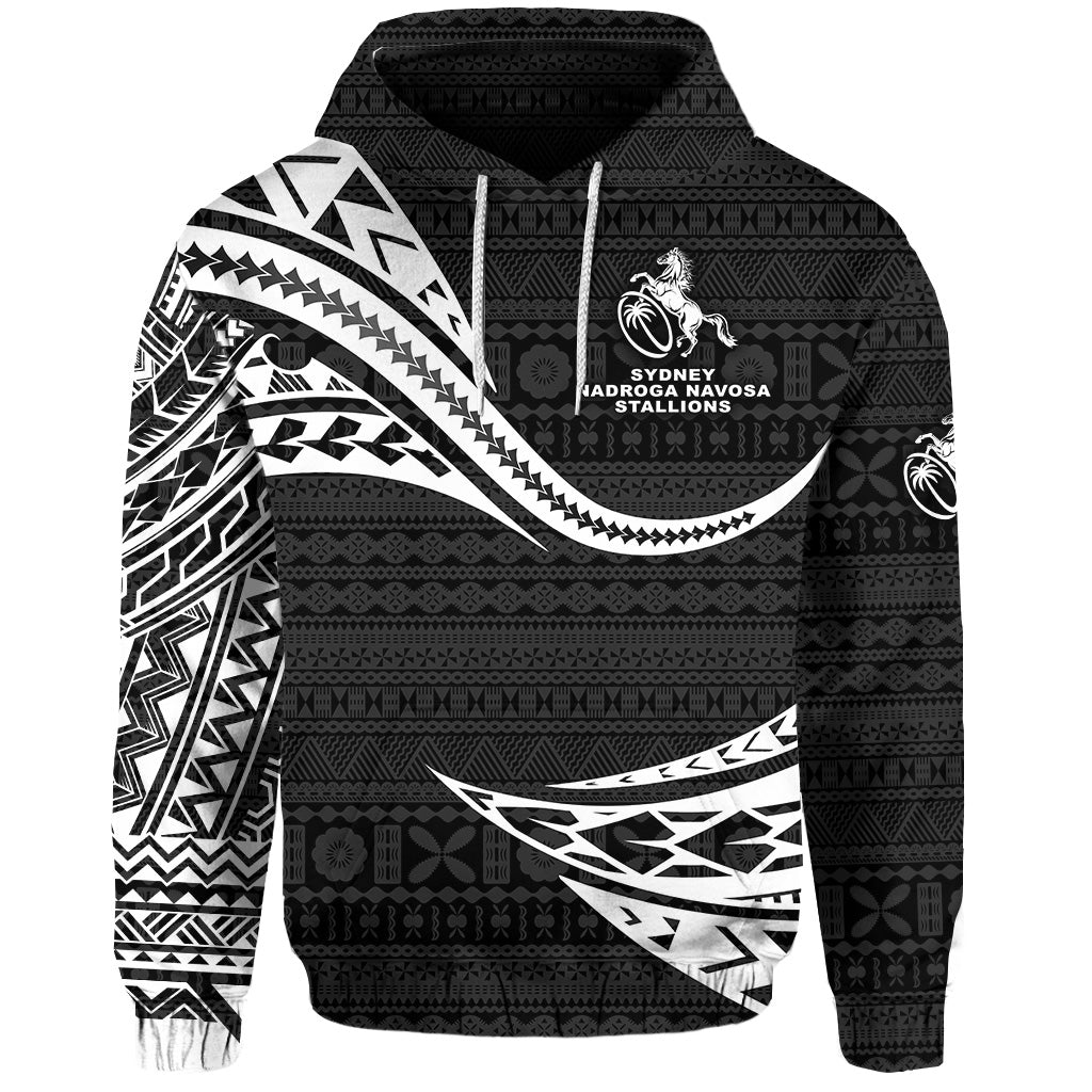 Fiji Rugby Hoodie Sydney Nadroga Navosa Stallions Unique Version Black LT8 - Wonder Print Shop