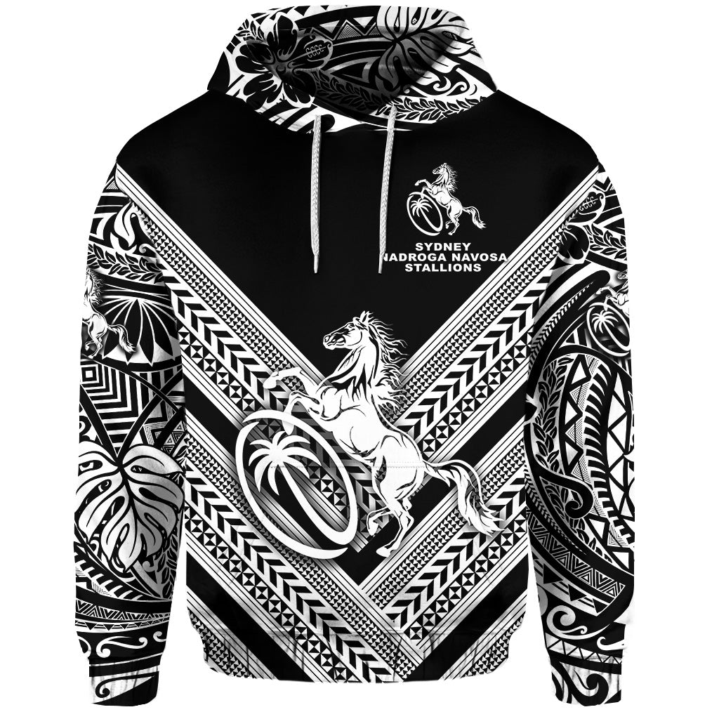 Fiji Rugby Hoodie Sydney Nadroga Navosa Stallions Creative Style Black LT8 - Wonder Print Shop