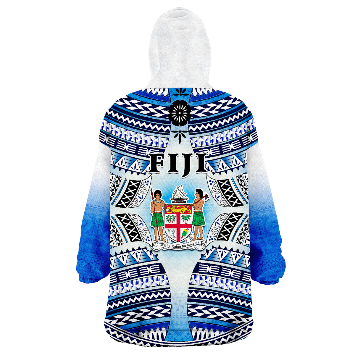 Fiji Kaiviti Fijian Special Tapa Pattern Wearable Blanket Hoodie - Wonder Print Shop