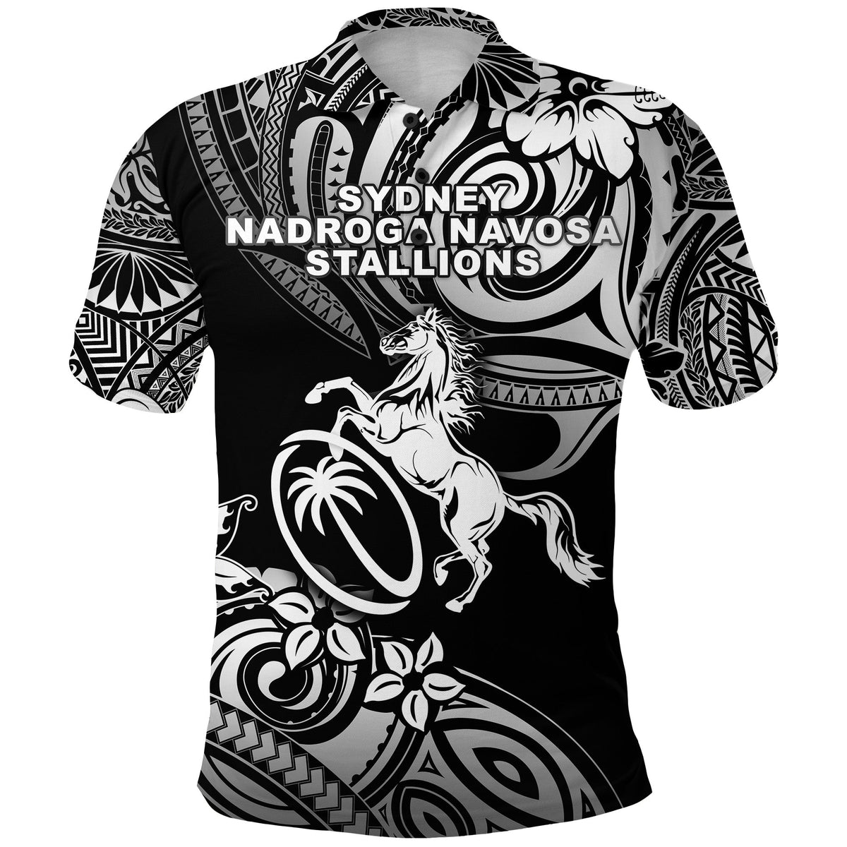 Fiji Rugby Polo Shirt Sydney Nadroga Navosa Stallions Unique Vibes Black LT8 - Wonder Print Shop