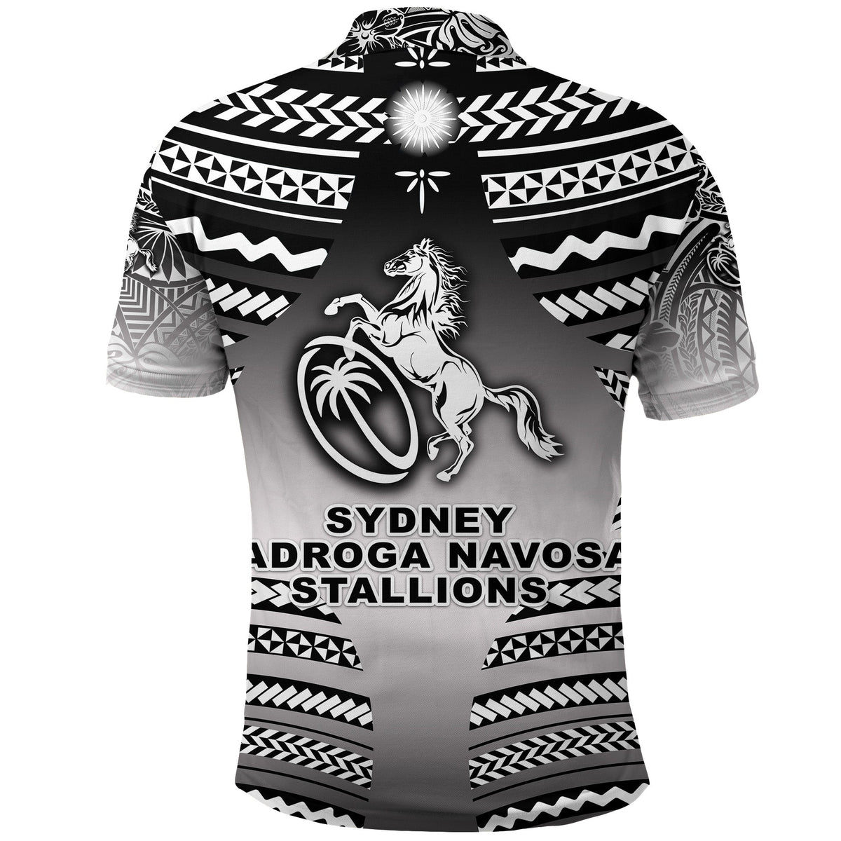 Fiji Rugby Polo Shirt Sydney Nadroga Navosa Stallions Creative Style Gradient Black LT8 - Wonder Print Shop