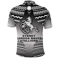 Fiji Rugby Polo Shirt Sydney Nadroga Navosa Stallions Creative Style Gradient Black LT8 - Wonder Print Shop