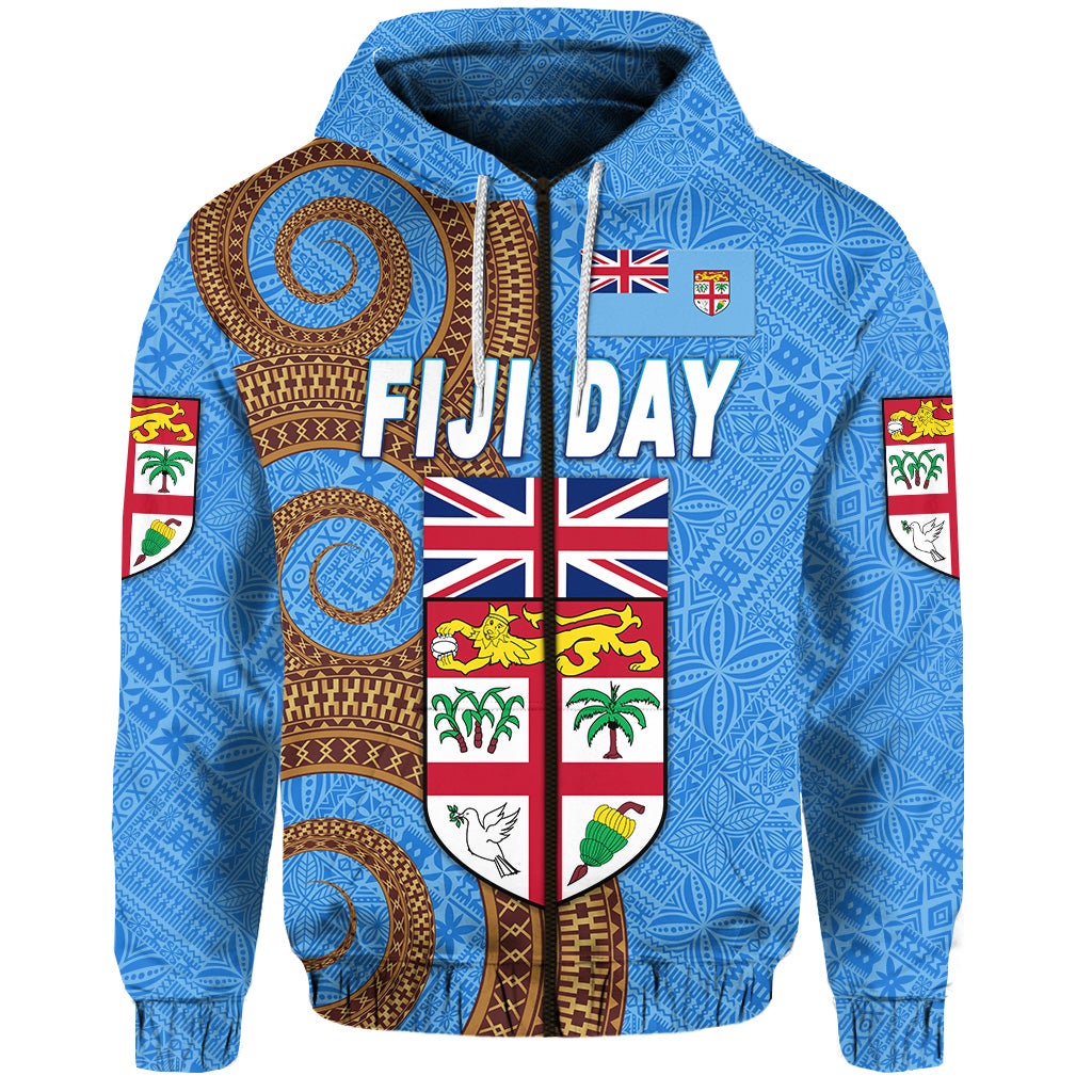 Custom Fiji Day Zip Hoodie Independence Anniversary Simple Style LT8 - Wonder Print Shop