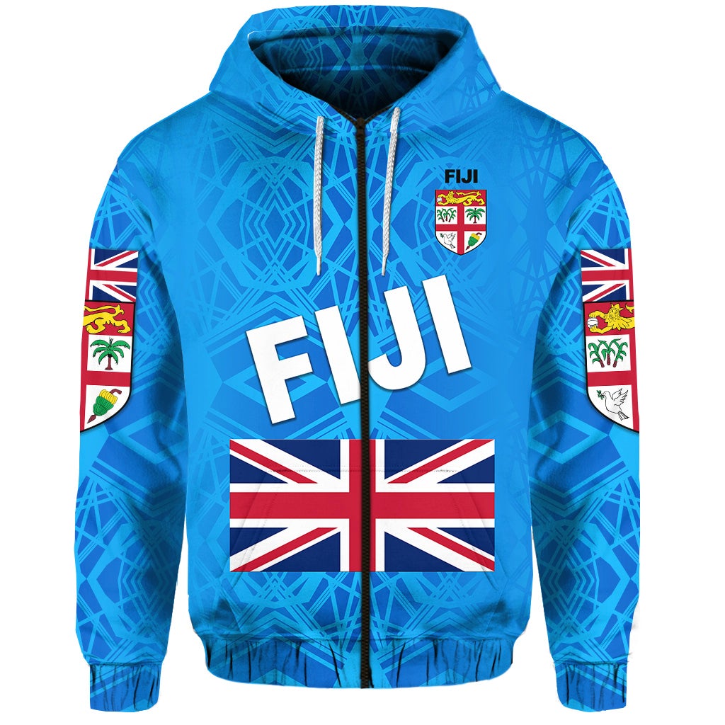 Custom Fiji Day Zip Hoodie Flag Vibes LT8 - Wonder Print Shop