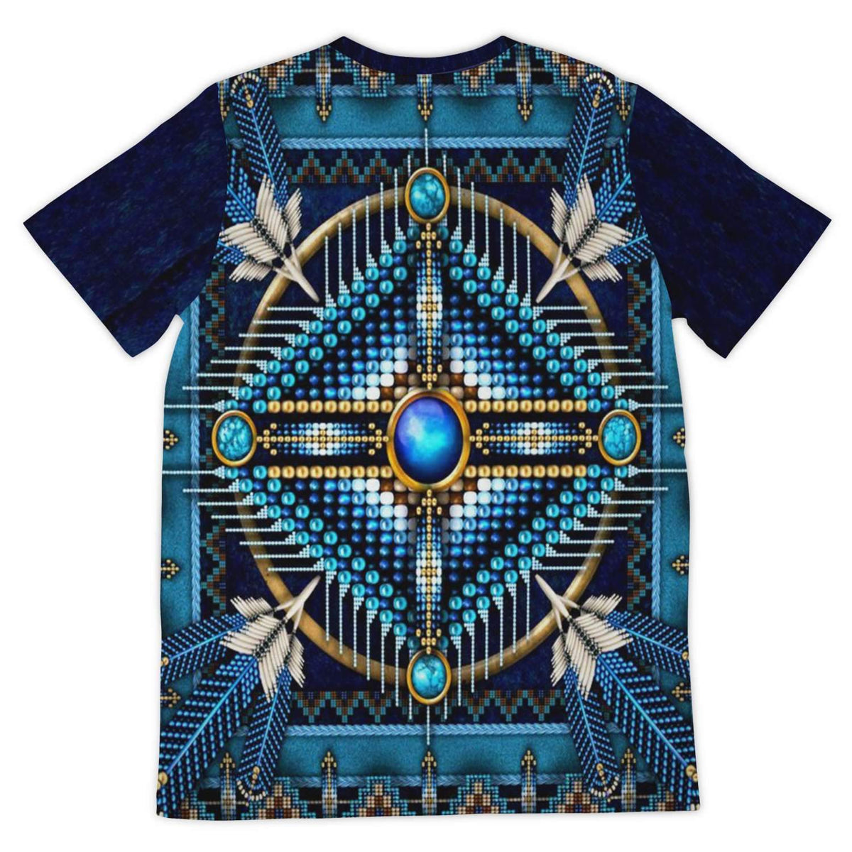 Mandala Blue Design Native American Pride T Shirt LT10 - Wonder Print Shop
