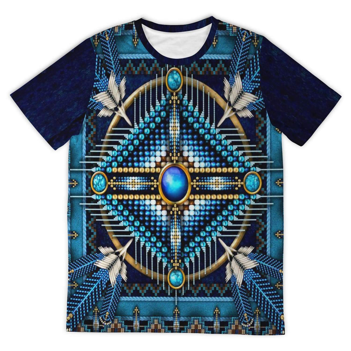 Mandala Blue Design Native American Pride T Shirt LT10 - Wonder Print Shop
