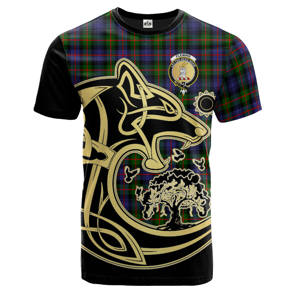 scottish-fleming-clan-crest-celtic-wolf-tartan-t-shirt