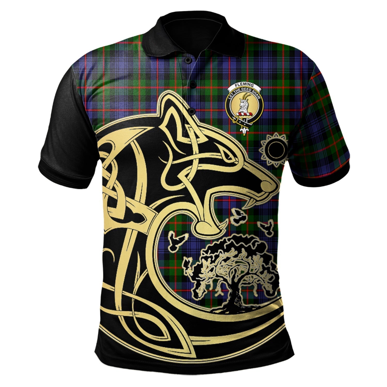 scottish-fleming-clan-crest-tartan-celtic-wolf-style-polo-shirt
