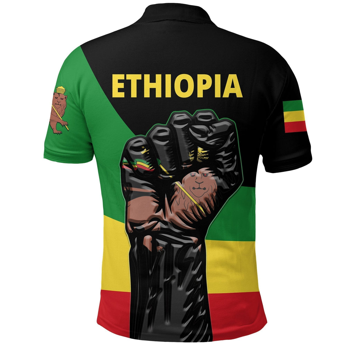 Freedom Ethiopia Polo Shirt Lion of Judah - Wonder Print Shop