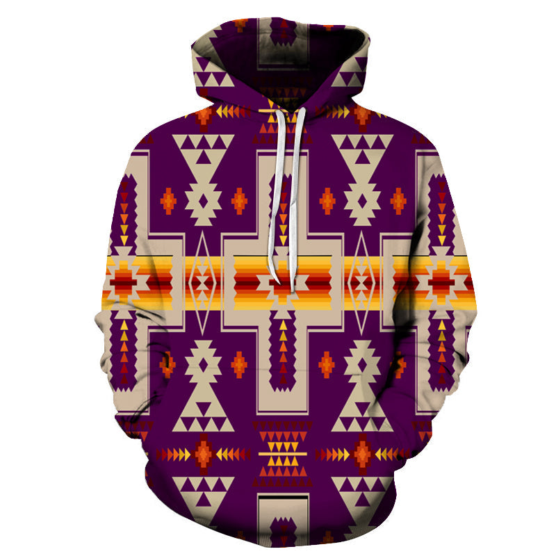 Purrple Tribe Design Native American All Over Hoodie LT10 - Wonder Print Shop