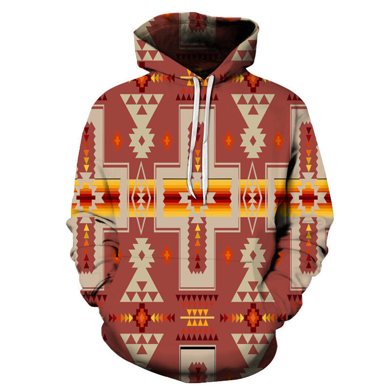 Tan Tribe Design Native AmericanAll Over Hoodie LT10 - Wonder Print Shop