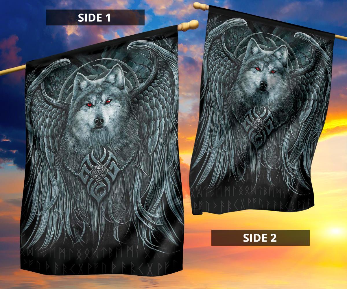 Viking Flag, Spiral Wolf Spirit RLT12 - Wonder Print Shop
