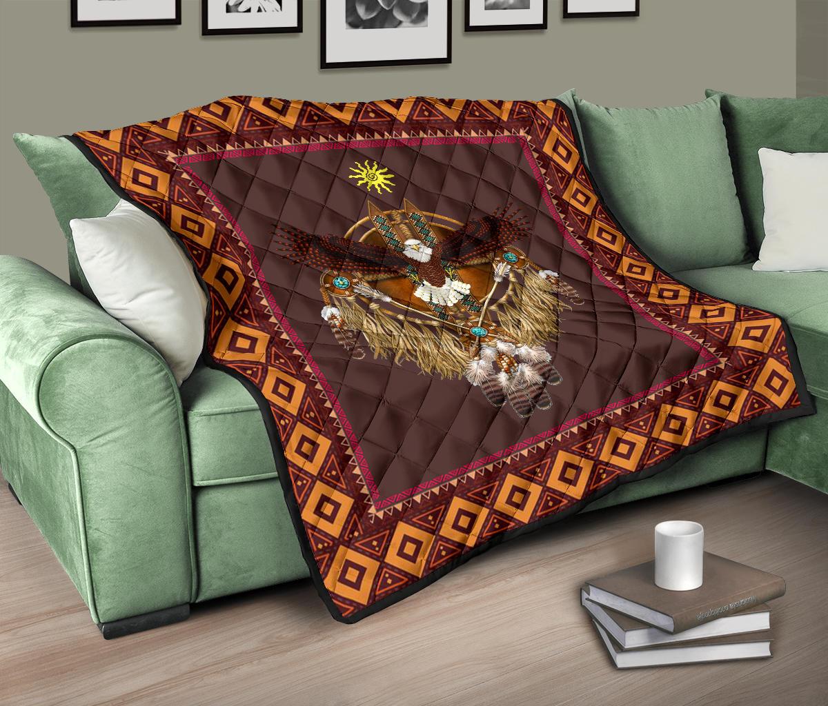 Eagle Sun Symbols Native American Premium Quilt LT10 - Wonder Print Shop