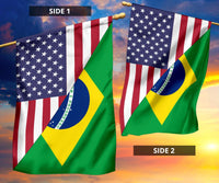 US Flag with Brazil Flag - Wonder Print Shop