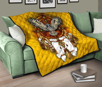 Owl Yellow Native American Premium Quilt LT10 - Wonder Print Shop