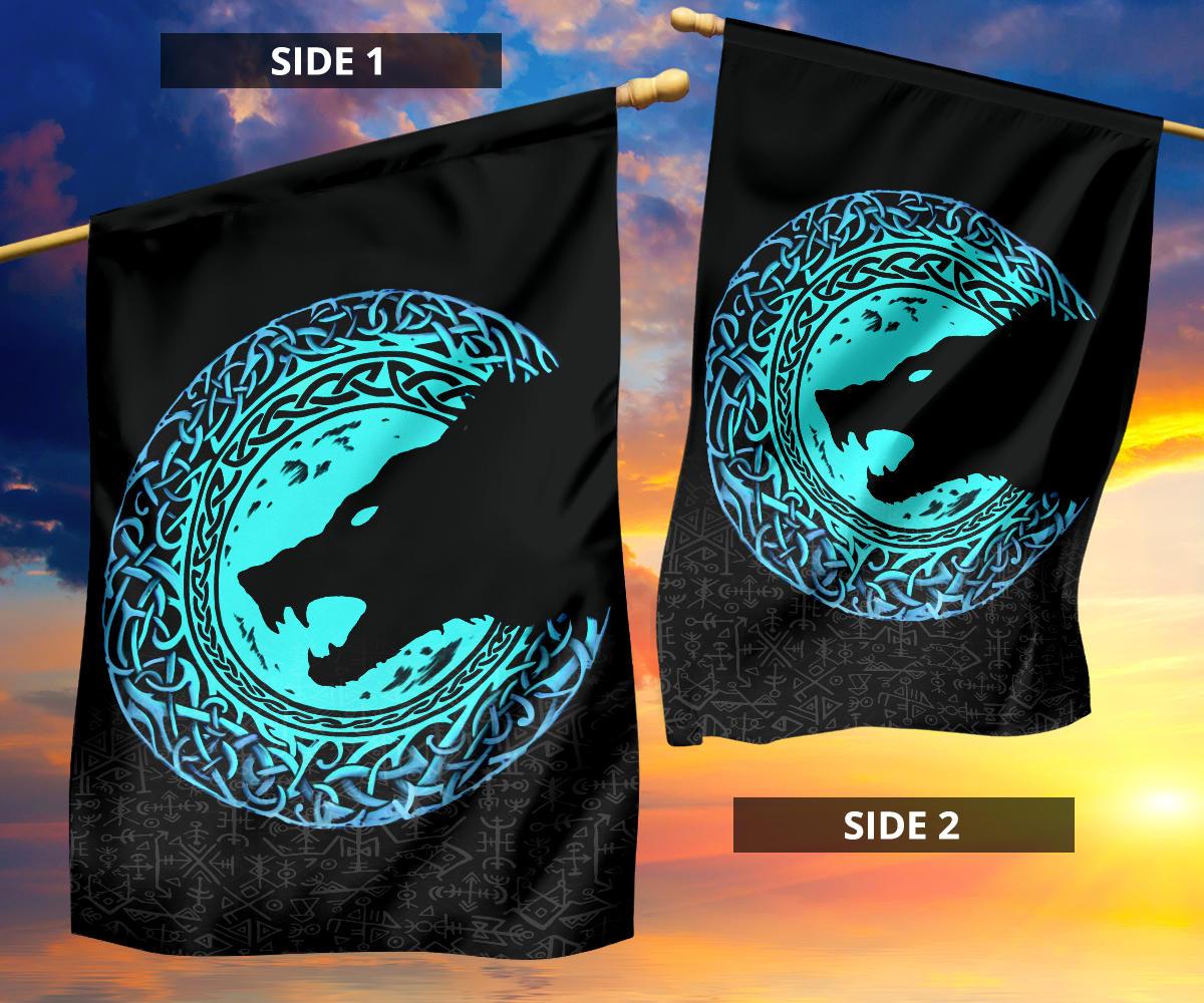 Viking Flag Fenrir Norse Wolf RLT12 - Wonder Print Shop