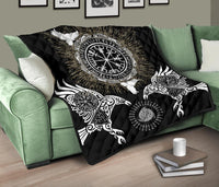 Viking Premium Quilt Raven, Valknut and Vegvisir RLT12 - Wonder Print Shop