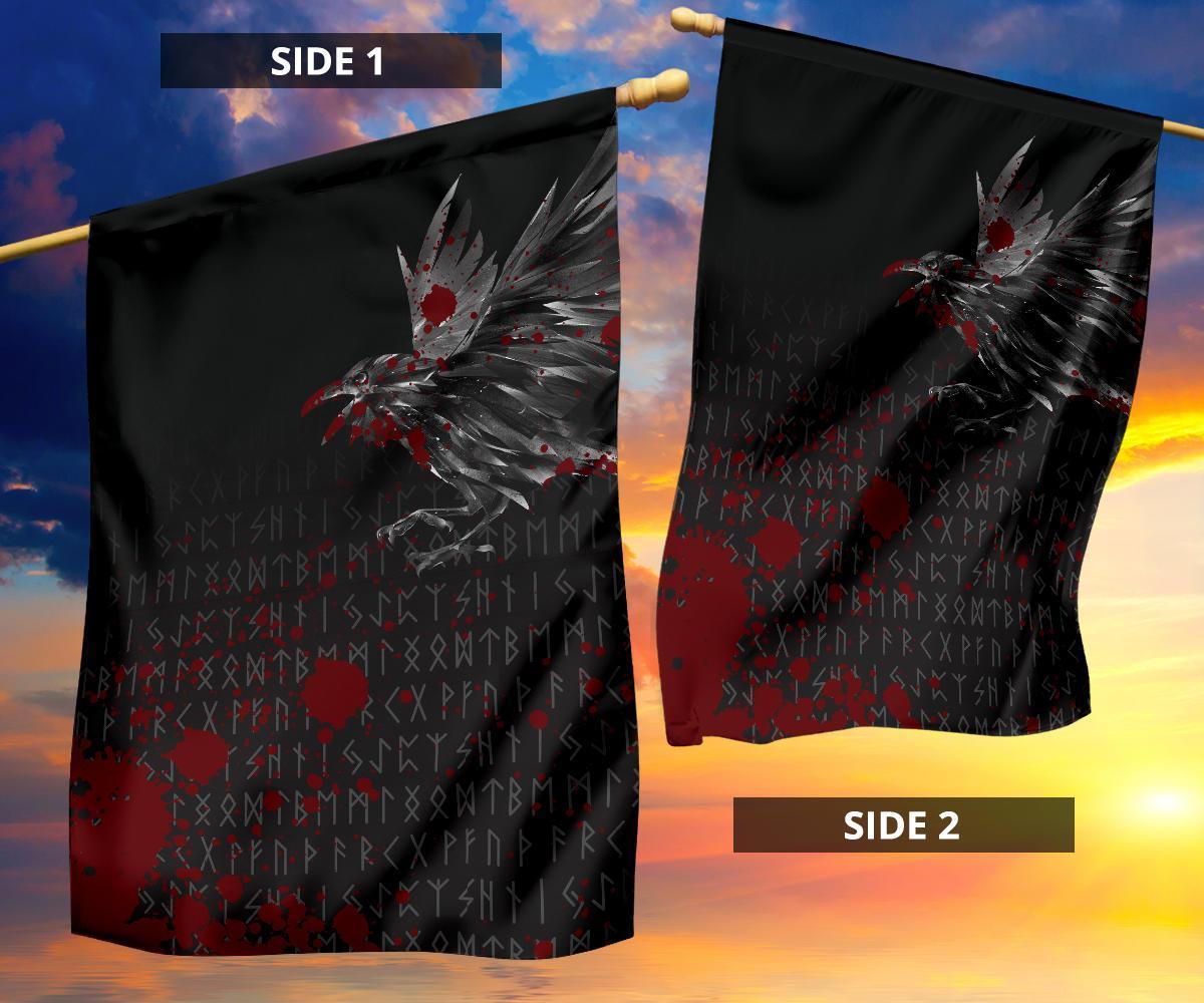 Viking Garden Flag The Raven Of Odin Rune Blood RLT12 - Wonder Print Shop