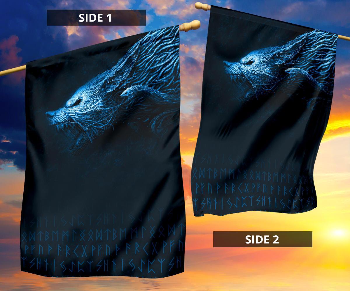 Viking Flag, Fenrir Wolf RLT12 - Wonder Print Shop