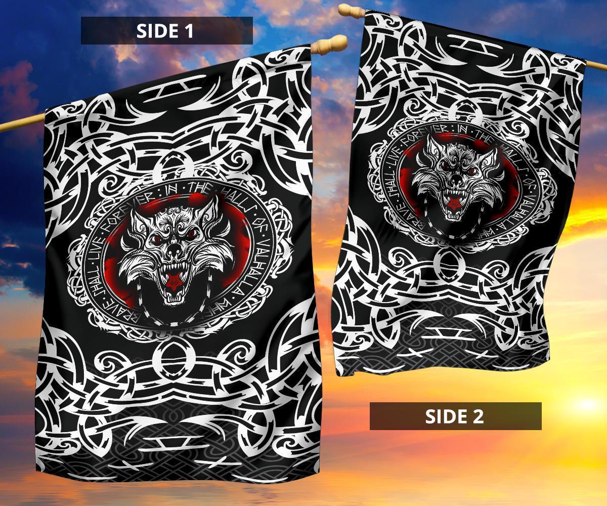Viking Flag, Fenrir Wolf RLT12 - Wonder Print Shop
