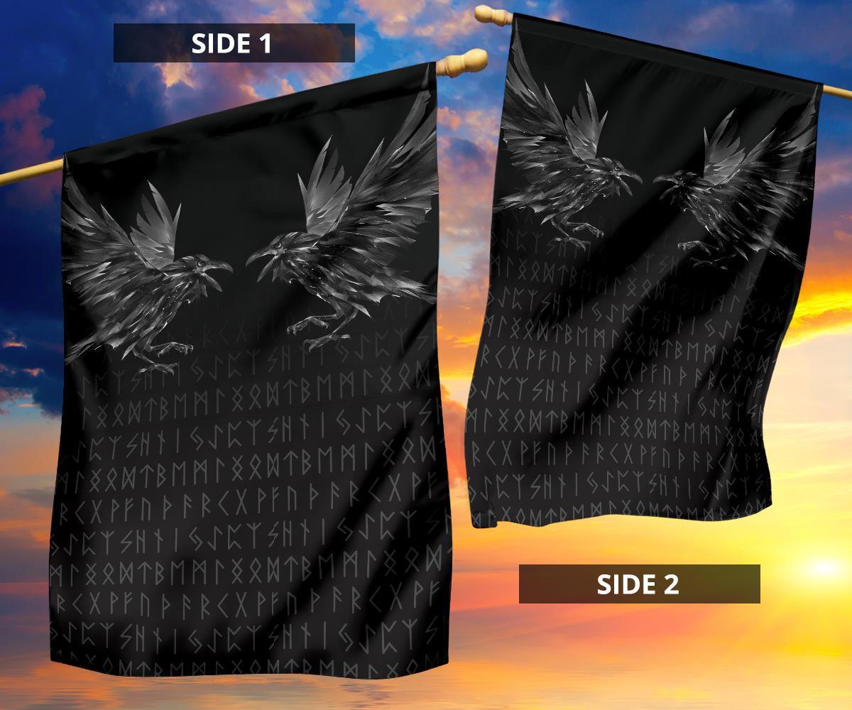 Viking Garden Flag Odin Huginn and Muninn Rune RLT12 - Wonder Print Shop
